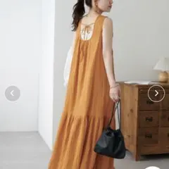 DISCOAT ジャガードヨウリュウ　ワンピース　夏　ワンピ　オレンジ