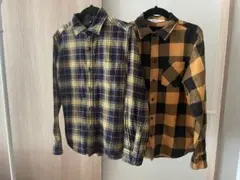 長袖チェックシャツ2枚セット