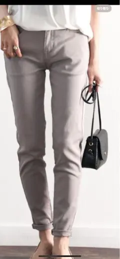 スキニーデニム　ストレッチ　ライトグレー