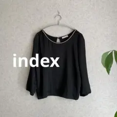 e古着 index カットソー　パール装飾付き　ブラック　☺︎