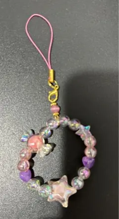 カラフルビーズの携帯ストラップ