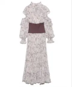 snidel ウエストリブフレアプリーツワンピース