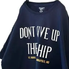 チャンピオン DONT GIVE UP ザ シップ Tシャツ XL ネイビー古着
