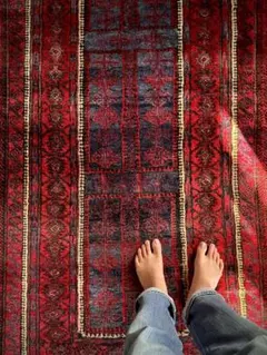 トライバルラグ　ヴィンテージラグ　バルーチ族　アフガンラグ　プリミティブ　美品