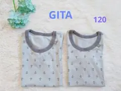 千趣会ベルメゾン GITA アンカー柄 半袖タンクトップ 120cm 2枚セット