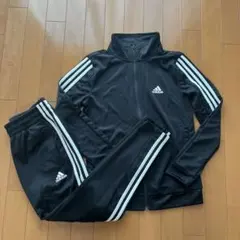adidas レディース ジャージ上下 黒 M