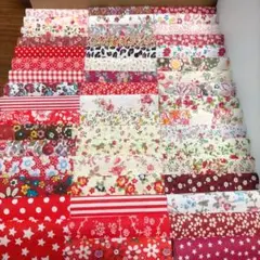 a⑤ はぎれ 赤系 10×10 50枚まとめ売り