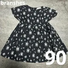 branshes 花柄 半袖ワンピース　黒のサムネイル