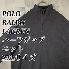 POLO ハーフジップ ニット グレー XXLサイズ ラルフローレン 古着