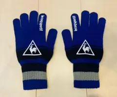 【美品】 lecoq サッカーグローブ 滑り止め付き 青