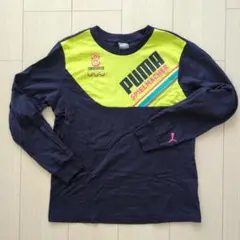 PUMA 長袖 Tシャツ ネイビー/イエロー 160cm