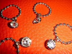 ♪半額 ボールチェーンリング ピンキー トゥー シルバー 925 キュービック