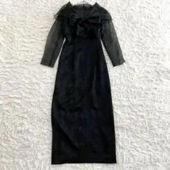 東京ソワール FUNQUETH 7AR 黒 花柄 ジャガード 結婚式 パーティー