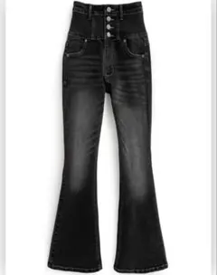 GRL ハイウエストストレッチフレアデニムパンツ[cu531] ブラック