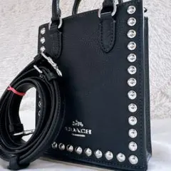 ✨超希少 極美品✨ コーチ ミニトート レザー 2way ブラック スタッズ