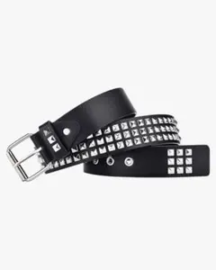 スタッズベルト ブラック レザーベルト