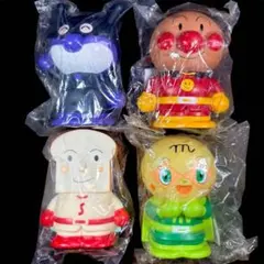 【未開封】 アンパンマン ソフビ フィギュア 貯金箱 ばいきんまん 計4個セットのサムネイル