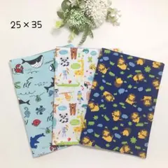 25×35大人気！動物さん・海の生き物♡ランチョンマット3枚セット男の子No.3のサムネイル