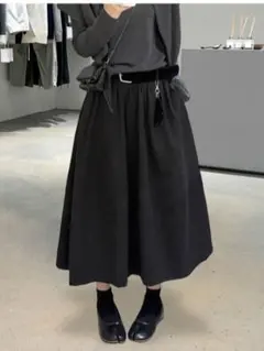 ロングスカート ハイウエスト シンプル おしゃれ度高め 着痩せ効果 Aライン