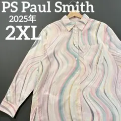 【極美品】2025年 ピーエスポールスミス スワール シャツ 2XL 長袖