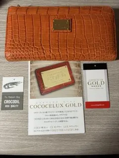 コンパクト 財布 ミンク クロコダイル 財布 本物 COCOCELUX GOLD 
