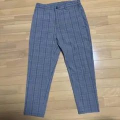 チェック柄テーパードスラックス