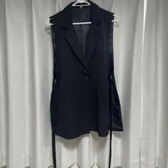 Shein シーイン　サイドオープンジレ　ベスト　ブラック