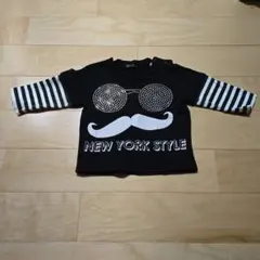 匿名配送　長袖　Tシャツ　白黒　ボーダー　サイズ80