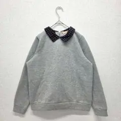 ピンクアドベ トップス トレーナー スウェット 襟付き 裏起毛 グレー M