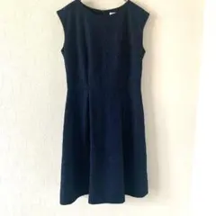 GLACIER 【Ｍ】 グラシア ワンピース 花柄刺繍 ノースリーブ ネイビー