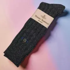 ヴィヴィアン ハイソックス 靴下 ミックス グレー 刺繍 廃盤 日本製のサムネイル