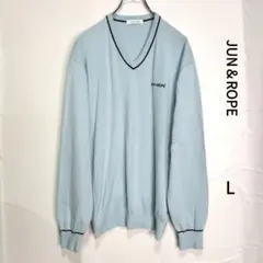 JUN＆ROPE メンズ薄手Vネックセーター サイズLのサムネイル