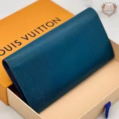 未使用に近い】ルイヴィトン エピ ヴィエノワ ブルー がま口 折り財布
