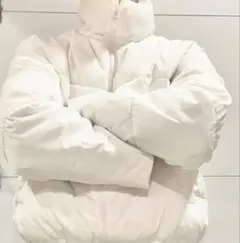 ホワイトダウンジャケット キルティングデザイン