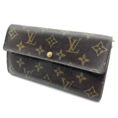ルイヴィトン モノグラム ポシェットポルトモネクレディ 旧サラ ブラウン 長財布