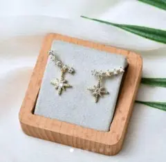ピアス 両耳 スターフラワーピアス かわいい ピアス レインスター