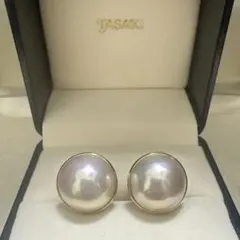 タサキ マベパール イヤリング K18 YG 15.8mm 真珠 パール - メルカリ