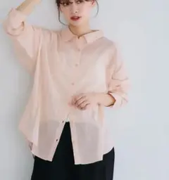 coca シアーガーゼシャツブラウス　ライトピンク　M 新品