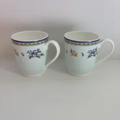 美品 ティファニー モーニンググローリー　水色 マグカップ 2客 ペア