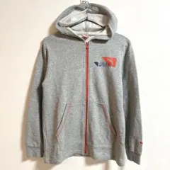 プーマ　PUMA フルジップパーカー　フード付　ロゴプリント　グレー　150