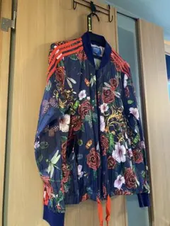adidas 花柄スタジャン　ネイビーS'〜M 希少