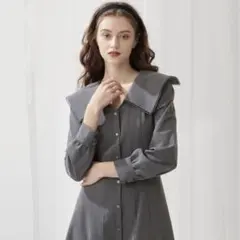 DEICY ビッグカラーミディワンピース