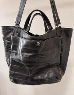 Daniel&Bob イタリア製 本革 レザートートバッグ 黒 肩掛け可