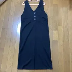 HK WORKS LONDON Vネック ジャンパースカート 黒 M