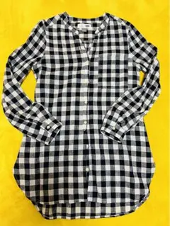 オールドネイビー チェックロングシャツ