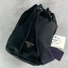 未使用級 PRADA プラダ 巾着 ポーチ 三角プレート MV369 Gカード