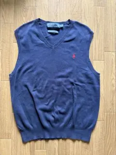 90s Polo by Ralph Lauren ニットVネックベスト ネイビー