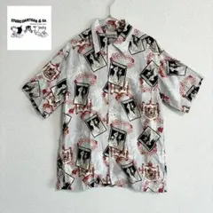 美品　STUDIO D'ARTISAN 豚家族　アロハシャツ　レーヨン グレーのサムネイル