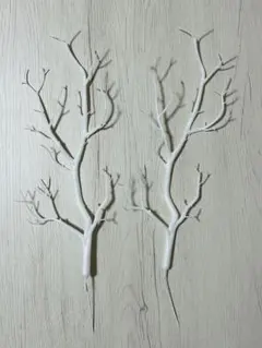 ホワイトツリー型インテリア装飾 2本セット