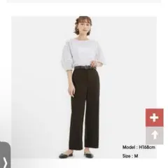 GU ジーユー　ズボン　パンツ　ストレート　黒　薄手